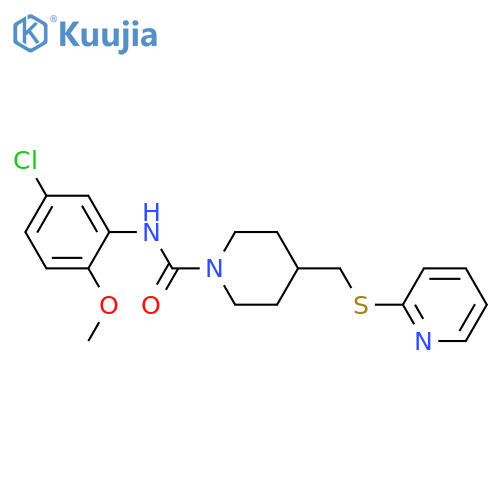 N-(5-chloro-2-methoxyphenyl)-4-[(pyridin-2-ylsulfanyl)methyl]piperidine-1-carboxamide structure