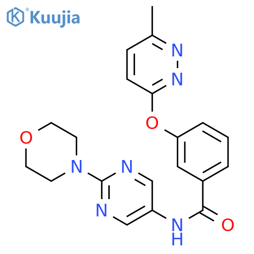 3-(6-methylpyridazin-3-yl)oxy-N-2-(morpholin-4-yl)pyrimidin-5-ylbenzamide structure
