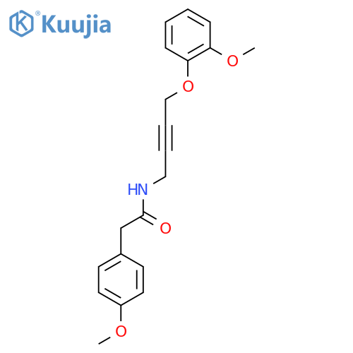 N-4-(2-methoxyphenoxy)but-2-yn-1-yl-2-(4-methoxyphenyl)acetamide structure