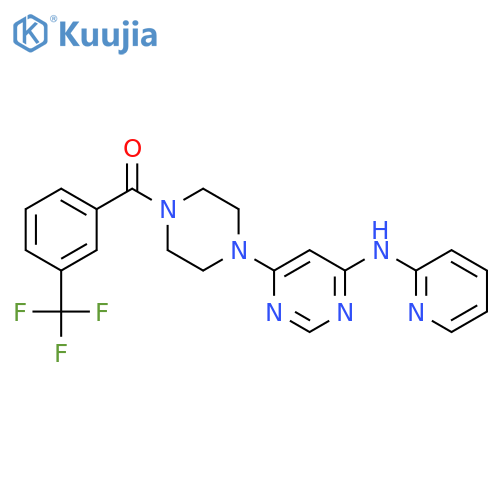 N-(pyridin-2-yl)-6-{4-[3-(trifluoromethyl)benzoyl]piperazin-1-yl}pyrimidin-4-amine structure