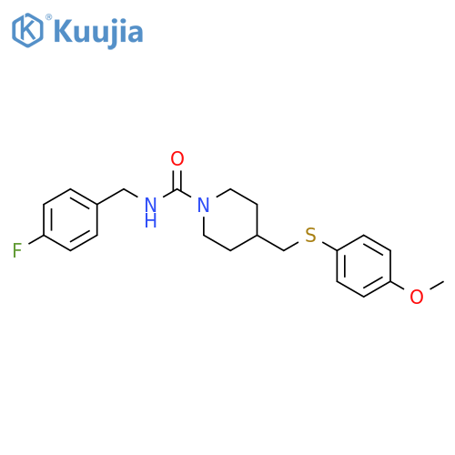 N-[(4-fluorophenyl)methyl]-4-{[(4-methoxyphenyl)sulfanyl]methyl}piperidine-1-carboxamide structure