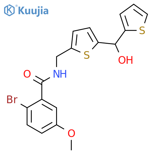 2-bromo-N-({5-hydroxy(thiophen-2-yl)methylthiophen-2-yl}methyl)-5-methoxybenzamide structure