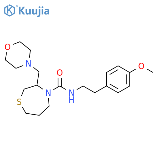 N-[2-(4-methoxyphenyl)ethyl]-3-[(morpholin-4-yl)methyl]-1,4-thiazepane-4-carboxamide structure
