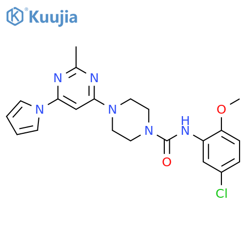 N-(5-chloro-2-methoxyphenyl)-4-[2-methyl-6-(1H-pyrrol-1-yl)pyrimidin-4-yl]piperazine-1-carboxamide structure