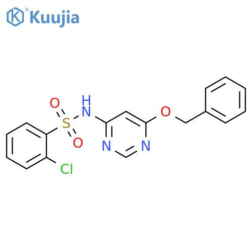 N-[6-(benzyloxy)pyrimidin-4-yl]-2-chlorobenzene-1-sulfonamide structure