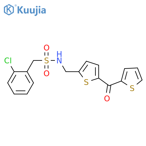 1-(2-chlorophenyl)-N-{5-(thiophene-2-carbonyl)thiophen-2-ylmethyl}methanesulfonamide structure