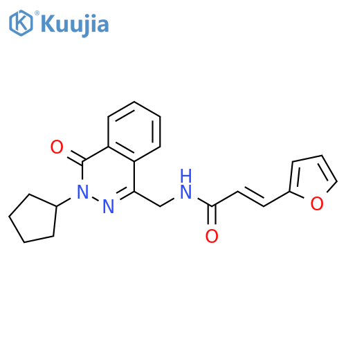 (2E)-N-[(3-cyclopentyl-4-oxo-3,4-dihydrophthalazin-1-yl)methyl]-3-(furan-2-yl)prop-2-enamide structure