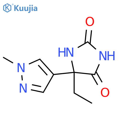 5-ethyl-5-(1-methyl-1H-pyrazol-4-yl)imidazolidine-2,4-dione structure