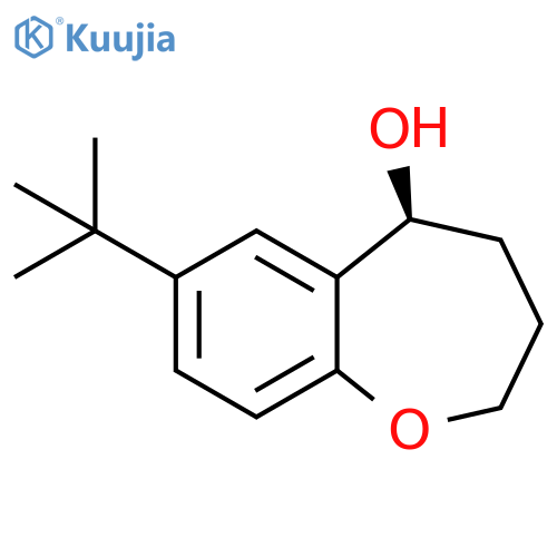 (5S)-7-tert-butyl-2,3,4,5-tetrahydro-1-benzoxepin-5-ol structure