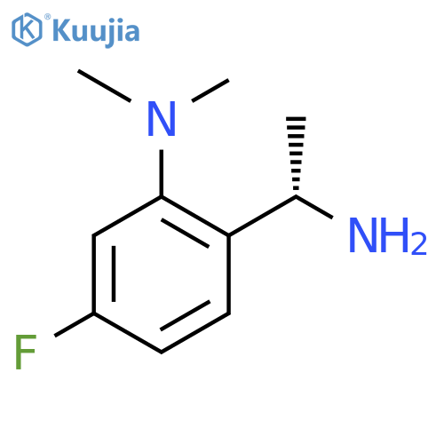 2-(1S)-1-aminoethyl-5-fluoro-N,N-dimethylaniline structure