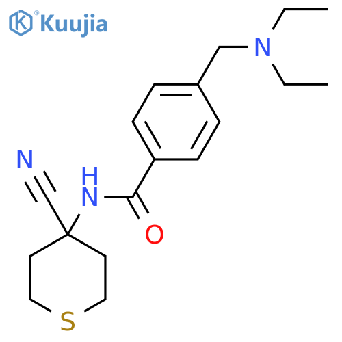 N-(4-cyanothian-4-yl)-4-[(diethylamino)methyl]benzamide structure