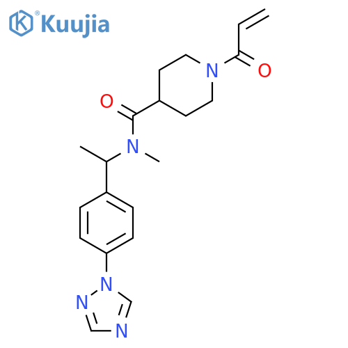N-methyl-1-(prop-2-enoyl)-N-{1-[4-(1H-1,2,4-triazol-1-yl)phenyl]ethyl}piperidine-4-carboxamide structure