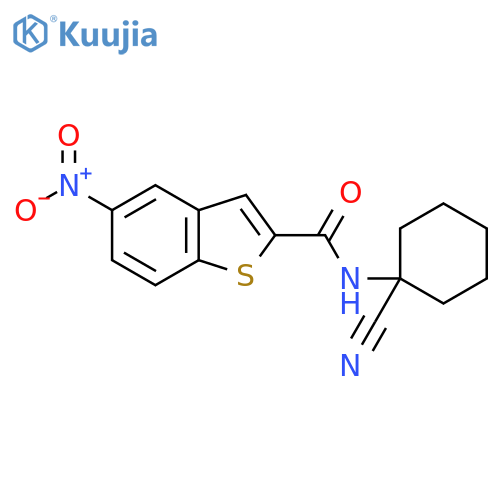 N-(1-cyanocyclohexyl)-5-nitro-1-benzothiophene-2-carboxamide structure