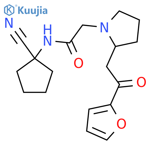 N-(1-cyanocyclopentyl)-2-{2-[2-(furan-2-yl)-2-oxoethyl]pyrrolidin-1-yl}acetamide structure