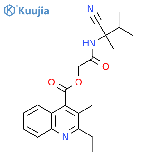 [(1-Cyano-1,2-dimethylpropyl)carbamoyl]methyl 2-ethyl-3-methylquinoline-4-carboxylate structure