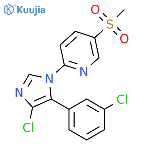 2-(4-chloro-5-(3-chlorophenyl)-1H-imidazol-1-yl)-5-(methylsulfonyl)pyridine structure