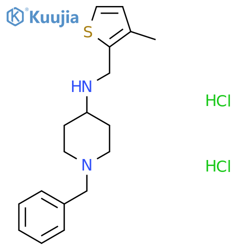 1-Benzyl-N-[(3-methylthiophen-2-yl)methyl]piperidin-4-amine dihydrochloride structure