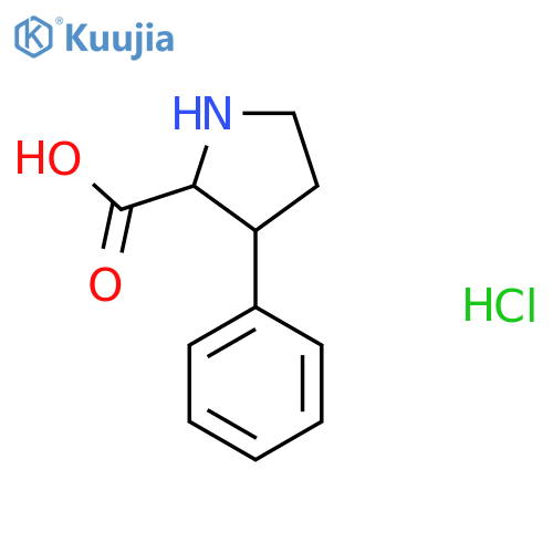 3-Phenylpyrrolidine-2-carboxylic acid hydrochloride structure