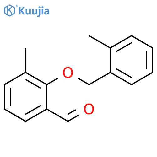 3-methyl-2-[(2-methylphenyl)methoxy]benzaldehyde structure