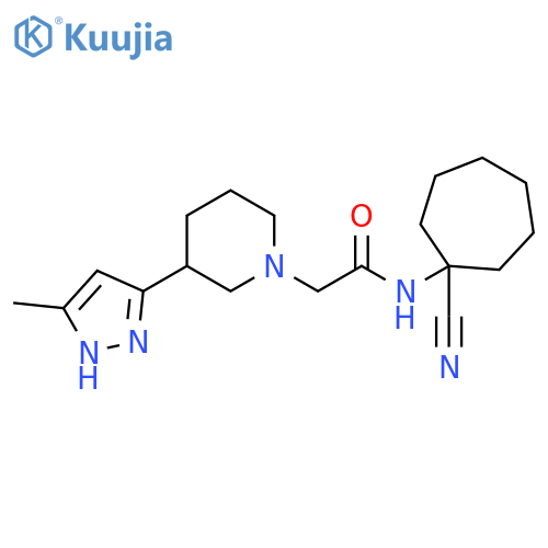 N-(1-Cyanocycloheptyl)-3-(5-methyl-1H-pyrazol-3-yl)-1-piperidineacetamide structure