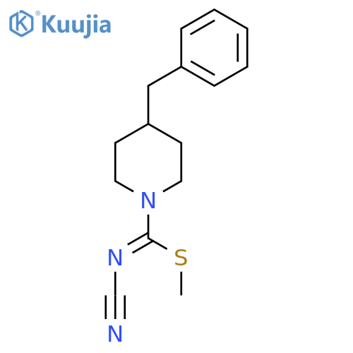 Methyl 4-benzyl-N-cyanopiperidine-1-carbimidothioate structure