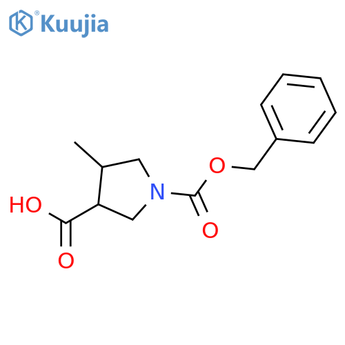 (3S,4R)-1-[(benzyloxy)carbonyl]-4-methylpyrrolidine-3-carboxylic acid structure