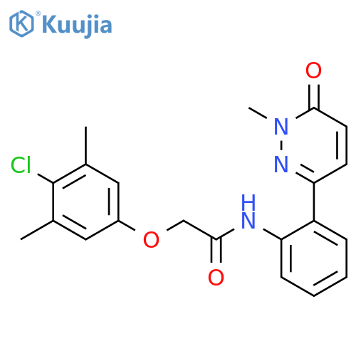2-(4-chloro-3,5-dimethylphenoxy)-N-2-(1-methyl-6-oxo-1,6-dihydropyridazin-3-yl)phenylacetamide structure