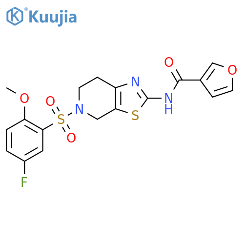 N-5-(5-fluoro-2-methoxybenzenesulfonyl)-4H,5H,6H,7H-1,3thiazolo5,4-cpyridin-2-ylfuran-3-carboxamide structure