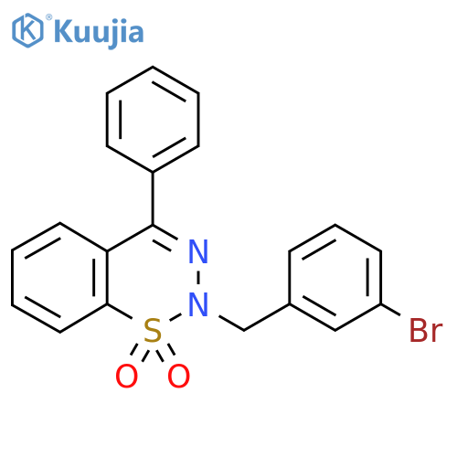 2-(3-bromophenyl)methyl-4-phenyl-2H-1lambda6,2,3-benzothiadiazine-1,1-dione structure