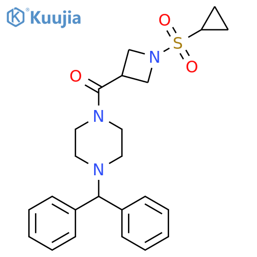 1-1-(cyclopropanesulfonyl)azetidine-3-carbonyl-4-(diphenylmethyl)piperazine structure
