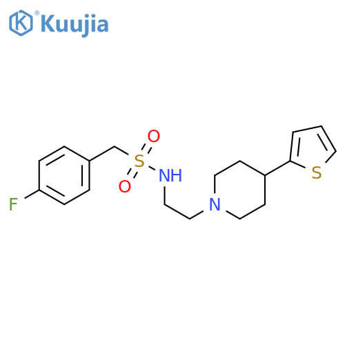 1-(4-fluorophenyl)-N-{2-4-(thiophen-2-yl)piperidin-1-ylethyl}methanesulfonamide structure