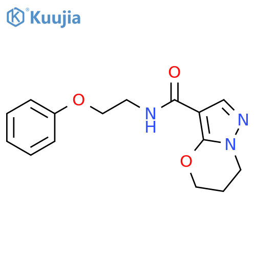 N-(2-phenoxyethyl)-5H,6H,7H-pyrazolo3,2-b1,3oxazine-3-carboxamide structure
