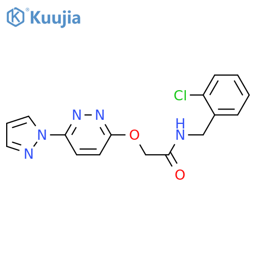 N-[(2-chlorophenyl)methyl]-2-{[6-(1H-pyrazol-1-yl)pyridazin-3-yl]oxy}acetamide structure