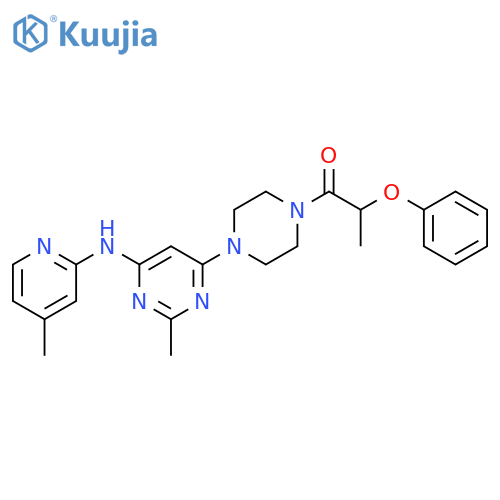1-(4-{2-methyl-6-[(4-methylpyridin-2-yl)amino]pyrimidin-4-yl}piperazin-1-yl)-2-phenoxypropan-1-one structure
