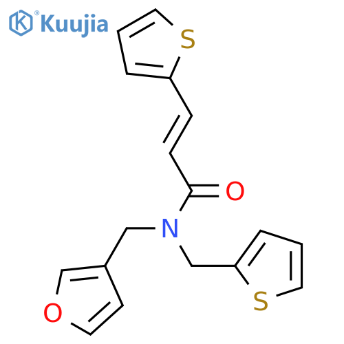 (2E)-N-(furan-3-yl)methyl-3-(thiophen-2-yl)-N-(thiophen-2-yl)methylprop-2-enamide structure