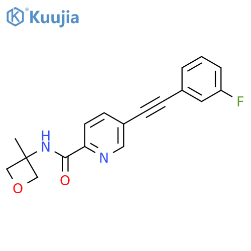 5-[2-(3-Fluorophenyl)ethynyl]-N-(3-methyloxetan-3-yl)pyridine-2-carboxamide structure