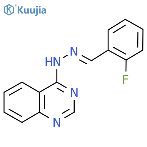 2-Fluorobenzenecarbaldehyde N-(4-quinazolinyl)hydrazone structure
