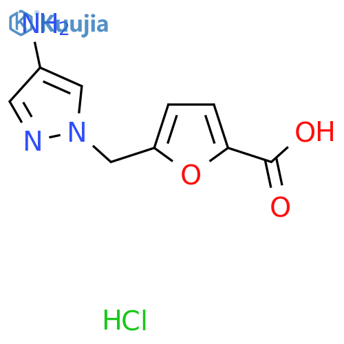 5-[(4-Aminopyrazol-1-yl)methyl]furan-2-carboxylic acid;hydrochloride structure