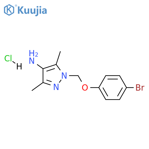 1-[(4-bromophenoxy)methyl]-3,5-dimethylpyrazol-4-amine:hydrochloride structure