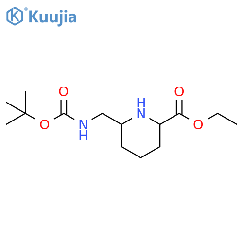 ethyl 6-({(tert-butoxy)carbonylamino}methyl)piperidine-2-carboxylate structure