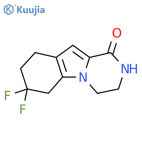 7,7-Difluoro-3,4,6,7,8,9-hexahydropyrazino[1,2-a]indol-1(2H)-one structure