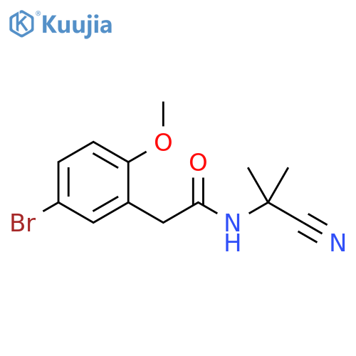 2-(5-bromo-2-methoxyphenyl)-N-(1-cyano-1-methylethyl)acetamide structure