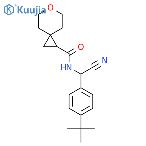 N-[(4-tert-butylphenyl)(cyano)methyl]-6-oxaspiro[2.5]octane-1-carboxamide structure