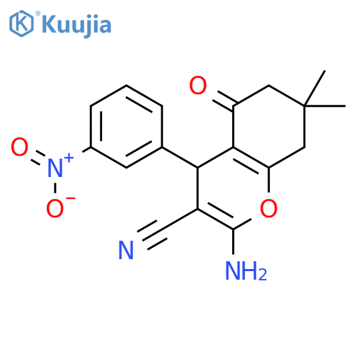 4H-1-Benzopyran-3-carbonitrile,2-amino-5,6,7,8-tetrahydro-7,7-dimethyl-4-(3-nitrophenyl)-5-oxo- structure