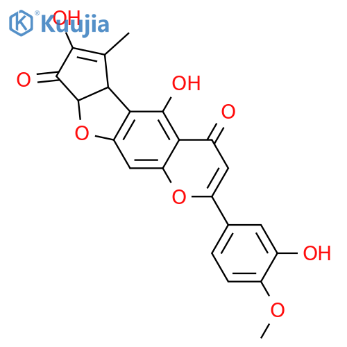 4H,8H-Cyclopenta[4,5]furo[3,2-g]-1-benzopyran-4,8-dione,5b,8a-dihydro-5,7-dihydroxy-2-(3-hydroxy-4-methoxyphenyl)-6-methyl-,(5bR,8aS)-rel- structure