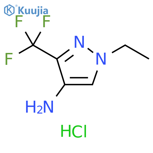 1-ethyl-3-(trifluoromethyl)-1H-pyrazol-4-amine hydrochloride structure