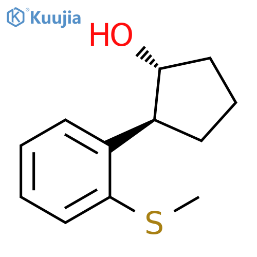 Cyclopentanol, 2-[2-(methylthio)phenyl]-, (1R,2S)-rel- structure