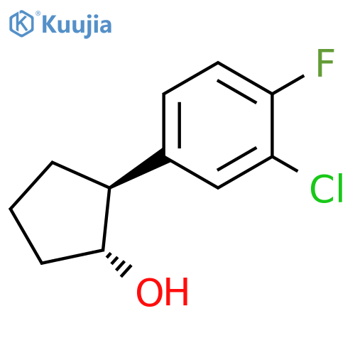 trans-2-(3-Chloro-4-fluorophenyl)cyclopentanol structure