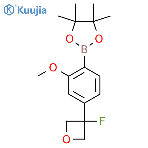 2-[4-(3-fluorooxetan-3-yl)-2-methoxyphenyl]-4,4,5,5-tetramethyl-1,3,2-dioxaborolane structure