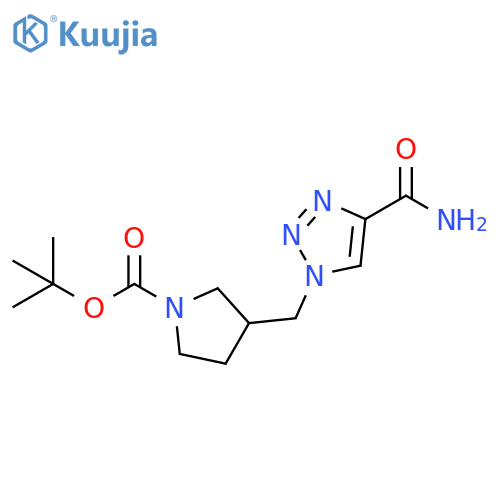 tert-butyl 3-[(4-carbamoyl-1H-1,2,3-triazol-1-yl)methyl]pyrrolidine-1-carboxylate structure